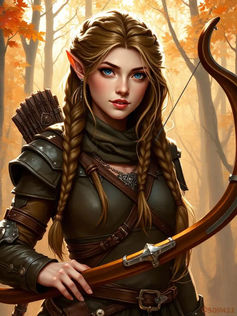 Half-elf ranger with bow
