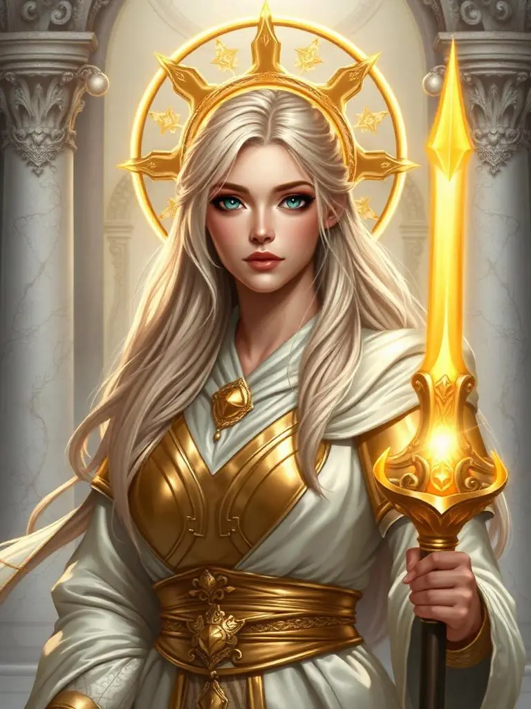 Human cleric with halo