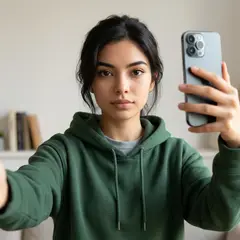 Modern selfie version of the Half-Elf Bard portrait