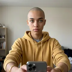 Modern selfie version of the Dwarf Monk portrait