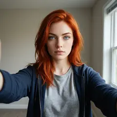 Modern selfie version of the Human Battlemage portrait